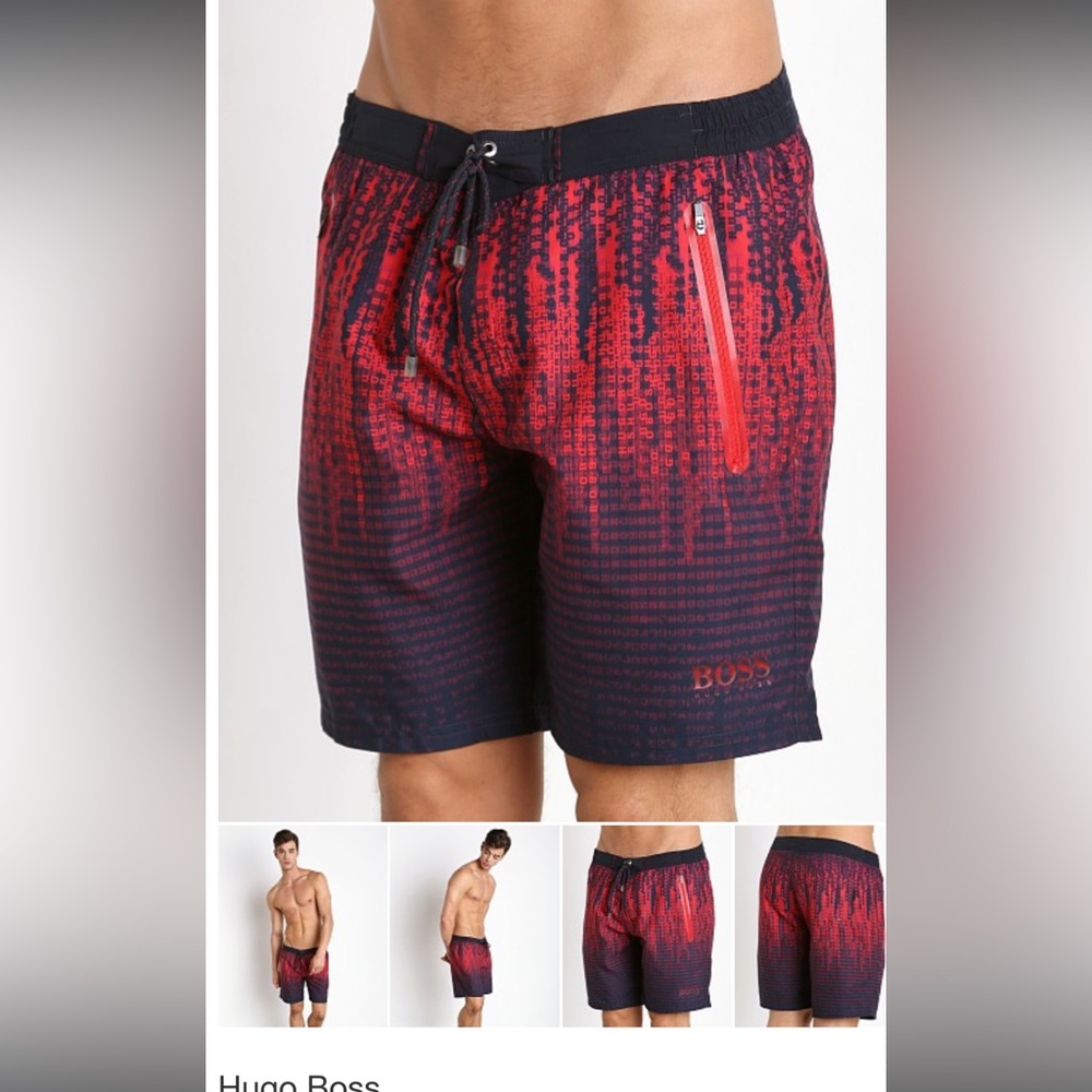 Hugo boss Malabar Swim Shorts Navy/Red Like a new